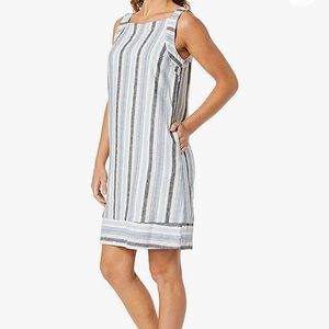 🌷SOLD🌷Striped Linen Dress Cut Out back multicolored size 4